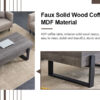 A rustic gray wood grain MDF coffee table with black metal legs - an elegant space in natural wood tones