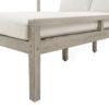 TREXM Outdoor Daybed, Patio Daybed with Four Pillows, Wooden Outdoor Bed with Curved Armrests for Poolside, Backyard, Garden (Gray+Beige Cushion)