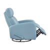 Glider Recliner Chair with Swivel Motion Blue Leather Upholstery Solid Wood Comfort Luxury Living Room Furniture 1pc