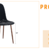 Luxury Simple Chair - Set of 4 BLACK Linen-Cotton Material High Resilience Dining Chair with Metal Walnut Color Leg.Integral metal leg architecture,Suitable for various interior decoration styles.