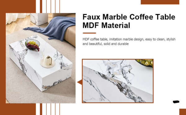 bb96e17e6f784ffe97e9b30df9c8f0dd_20230822_e5f1e78966997334d42e9827247ef5bb Modern MDF Coffee Table with Marble Pattern - 39.37x23.62x11.81 inches - Stylish and Durable Design W1151119518