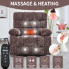 Lift Recliner Chair Heat Massage Dual Motor Infinite Position Up to 350 LBS Large Electric Power Lift Recliners with Power-Remote, Medium-firm and Heavy duty, Brown