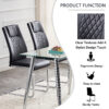 Modern Dining Chairs with Faux Leather Padded Seat Dining Living Room Chairs Upholstered Chair with Metal Legs Design for Kitchen, Living, Bedroom, Dining Room Side Chairs Set of 6 (Black+PU ) C-001