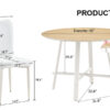 Table and chair set, MDF desktop, white metal table legs, stable and beautiful, suitable for most styles of home. Modern simple dining table, comfortable seating.