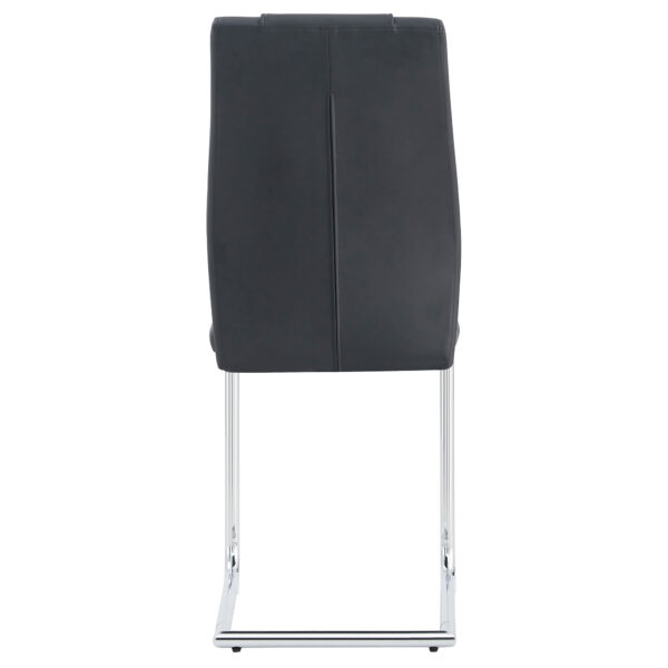 Modern Dining Chairs with Faux Leather Padded Seat Dining Living Room Chairs Upholstered Chair with Metal Legs Design for Kitchen, Living, Bedroom, Dining Room Side Chairs Set of 6 (Black+PU ) C-001