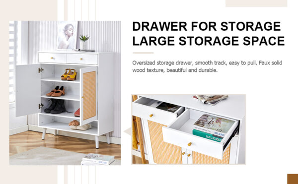 Modern minimalist storage cabinet, rattan shoe cabinet, bed top cabinet. Beautiful shape, suitable for corridors and living rooms.