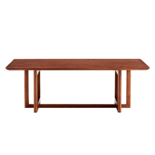 Chinese style log wind Imitation rattan Walnut color tea table rectangular solid wood coffee low table small family living room tea table