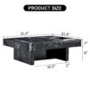 A modern and practical coffee table made of MDF material with black patterns. The fusion of elegance and natural fashion  31.4"*31.4"*12"