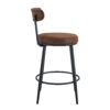 Fashionable and Comfortable - Two Sets Of Rrgonomic High Leg Bar Chairs, With Brown Technology Fabric Cushions That Are Soft And Comfortable,Black Metal Legs. The Total Height is 35.5 Inches.