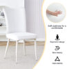 Table and chair set, MDF desktop, white metal table legs, stable and beautiful, suitable for most styles of home. Modern simple dining table, comfortable seating.