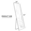 The 4st generation aluminum alloy metal frame wall mounted full body mirror, bathroom makeup mirror, bedroom, decorative mirror, clothing store, floor mounted large mirror, black 63 "* 20"W1151127265