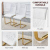 Modern dining chairs, dining room chairs, and golden leg cushioned chairs made of artificial leather, suitable for kitchens, living rooms, bedrooms, and offices. Set of 6 pieces (white+PU )C-001