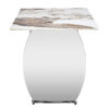 Table and chair set.63*31.4 Inch Pandora Patterned Sintered Stone Dining Table Set - 6 White Chairs With Silver Metal Legs.Modern Light Luxury.Perfect For Dinner Room,Meeting Room,Kitchen,etc.