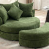 Orisfur. 360° Swivel Accent Barrel Chair with Storage Ottoman & 4 Pillows, Modern Chenille Leisure Chair Round Accent for Living Room, Green