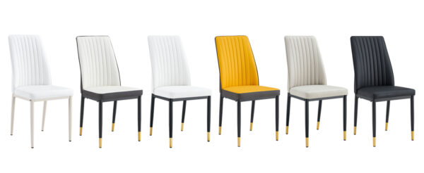bdffe4cf76534c598303f0879871549c_a3cd8e5b9e61ef8b0e55d3b34ef8adae 4 Dining Chair Set, White Dining Chair Set, PU Material High Back Seat and Sturdy Black Leg Chair for Dining Room, Kitchen and Living Room c-010