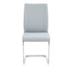 Luxury Simple Arch Chair - Set of 6 Light Gray PU Material High Resilience Dining Chair with Arched Metal Silver Leg.