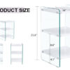 Three levels of bedside tables. The board surface is MDF, with white stickers, and both sides are transparent tempered glass. The design is simple and generous, with storage function.