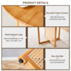 Chinese countryside retro solid wood round table, simple modern imitation rattan table, wooden table, desk. Suitable for dining room, living room, office