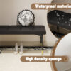 47*16 Inch Multifunctional Black Shoe Bench - Faux PU Cushion, Sturdy Metal Legs With Gold Accents.Suitable For Bedroom,Fitting room, Storage room, Dining room, and Living room,etc.