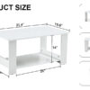 A modern and minimalist white double layered rectangular coffee table and coffee table. MDF material is more durable and suitable for living rooms, bedrooms, and study rooms. 19.6 "*35.4"*16.5 "CT-16