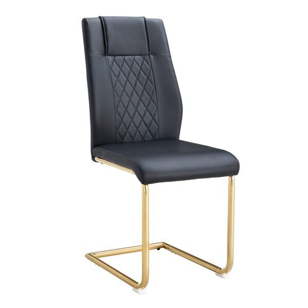 be58b7472fa4451289d4041bdad4eae8_31ff8b11a7de5a376edec8be25e47faf Table and chair set, large modern minimalist rectangular dining table, 0.39-inch imitation marble tabletop and golden metal legs, soft leather seats. F-1537