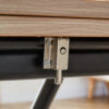 Modern minimalist multifunctional lifting table, with a 0.8-inch wood grain process sticker desktop and black metal legs, can be used as a dressing table, coffee table, dining table, and office table