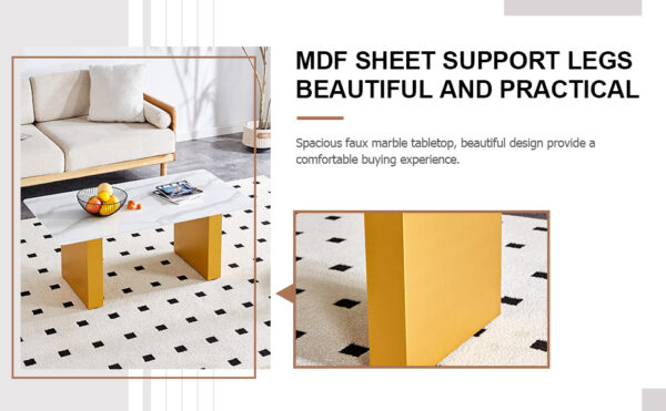 beb1769e9a63411ca955965d917f25cd_9d29e4eeb3f3aff218da4df76220f940 Modern minimalist Tempered glass with sticker desktop coffee table and dining table, paired with golden MDF decorative columns. Computer desk. Game table. CT-1546
