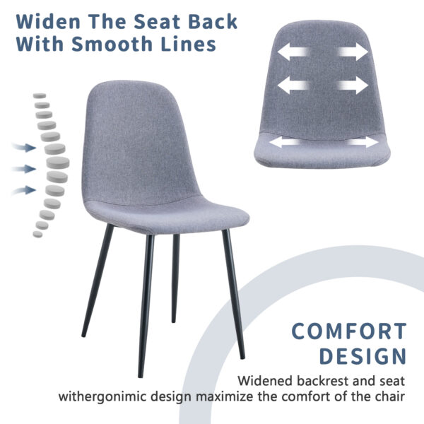 beb20441d8174ce28b283d063d72586f_59647641a4ab8f7677a9bf9c293f1996 Table and chair set.A Modern Minimalist Circular Dining Table With A Diameter Of 33.3 Inches.Paired With 4 Light Gray Linen-Cotton Material High Resilience Dining Chair with Metal Leg.