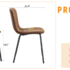 Luxury Minimalist Chairs - A set of 4 high quality dining chairs with black metal legs. The integral metal leg structure is suitable for various interior decoration styles.
