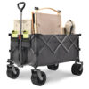 PORTABLE 400L Collapsible Wagon, Folding Wagon Cart , Beach Wagon with Big Wheels, 450LB Heavy Duty Foldable Wagon, Large Capacity Wagon for Camping, Sports, Garden, Baseball