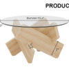 Circular glass coffee table, 33.4-inch modern and distinctive design tea table. Tempered glass countertop, wood colored MDF table legs. Suitable for living rooms and farmhouses