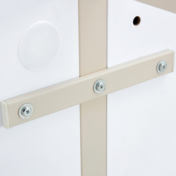 bf1dbd207fd74830a83199921063b7e5_bfd682b2bf7dfd9ae7eebe55e03cfe31 Table and chair set.55"x31.4" Cream-Style White MDF Dining Table Set with 6 White Chairs With Silver Metal Legs.MDF Tabletop and metal frame legs.Adding a warm and gentle atmosphere to your family.