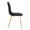 Luxury Simple Chair - Set of 4 BLACK Linen-Cotton Material High Resilience Dining Chair with Metal Golden Leg.Integral metal leg architecture,Suitable for various interior decoration styles.