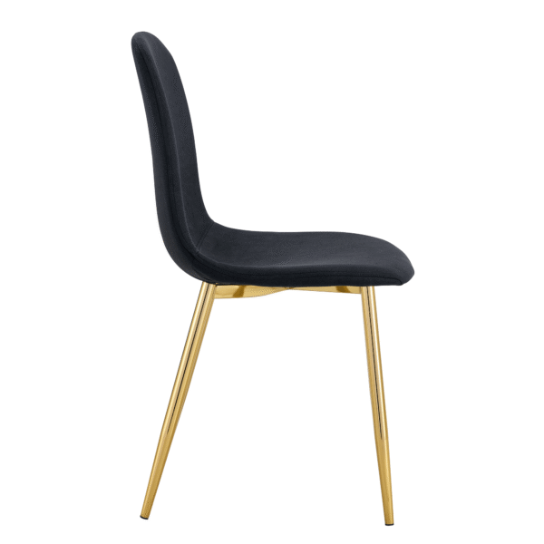 bf1e6c573d9c4063baf81155cf83ea8e_33c862217abbb66d546b9fd4d4d8df4a Luxury Simple Chair - Set of 4 BLACK Linen-Cotton Material High Resilience Dining Chair with Metal Golden Leg.Integral metal leg architecture,Suitable for various interior decoration styles.