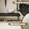 59*17 Inch Multifunctional Black Shoe Bench - Faux PU Cushion, Sturdy Metal Legs With Gold Accents.Suitable For Bedroom,Fitting room, Storage room, Dining room, and Living room,etc.