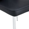 Table and chair set.63"x31.5x30" Luxurious Pandora patterned Sintered Stone Tabletop with Silver Stainless Steel Legs.Paried With 4 Black PU Chairs with a vertical stripe design on the backrest.