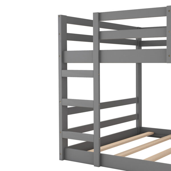 Full Over Full Bunk Bed with Ladder, Gray(OLD SKU:WF286327AAE)