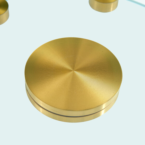 bfdf21778e6c43b38c8ce1a05d761daa_9e0e92393332530920a3153f1b49f3b7 Double layer rotatable round glass.The rotatable design makes it more convenient to retrieve and place items.The upper glass has a diameter of 30.3 inches, while the lower glass15 inches.