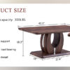 Modern Minimalist Walnut Dark Brown Texture Sticker-Patterned MDF Rectangular Coffee Table. Add a quiet and cozy atmosphere to your home.MDF coffee table,Walnut,Dark Brown textured Sticker,side table.
