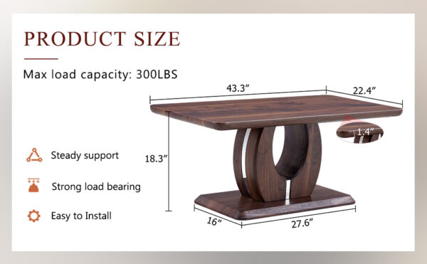 bfe5baedec774fcd8fb63c0c84785085_e926b5e5254e2a4fa35f87d2e1685ec1 Modern Minimalist Walnut Dark Brown Texture Sticker-Patterned MDF Rectangular Coffee Table. Add a quiet and cozy atmosphere to your home.MDF coffee table,Walnut,Dark Brown textured Sticker,side table.