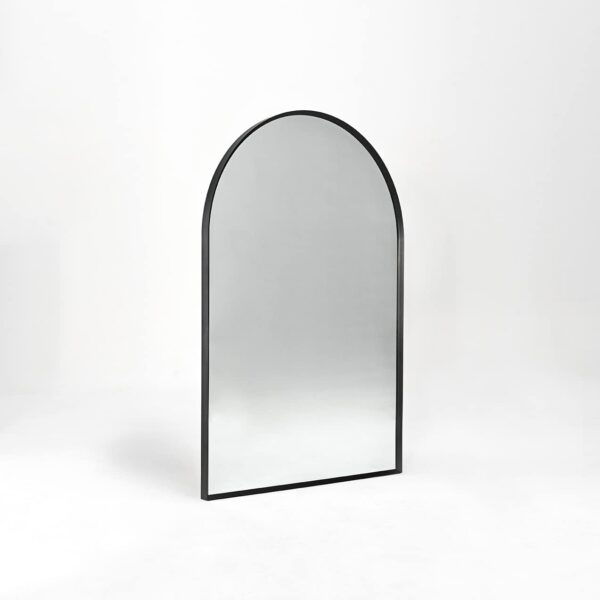 24x36 Inch Black Metal Framed Arched Bathrrom Mirror for Wall.(W2203134097)