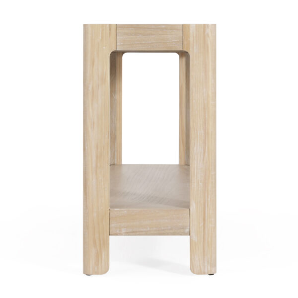 Mirod Modern Farmhouse Console Table,Elegant Minimalist Design with Premium Wood Veneer and Rounded Corners