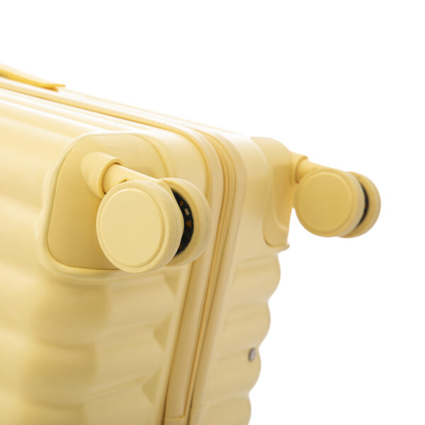 20"/24"/28" 3 pcs/set in ABS Spinner Wheel Luggage, Carry on Suitcase, with Cup Holder & USB Port & Phone Holder (Yellow)