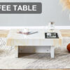 A modern and practical coffee table with imitation marble patterns, made of MDF material. The fusion of elegance and natural fashion 31.4"* 31.4"* 12 "