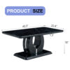 Modern minimalist black MDF pattern sticker pattern MDF rectangular coffee table. Add a peaceful and comfortable atmosphere to your home. MDF coffee table, black MDF pattern sticker, side table.