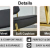PU material cushioned rocking chair, unique rocking chair, cushioned seat, black backrest rocking chair, and gold metal legs. Comfortable side chairs in the living room, bedroom, and office