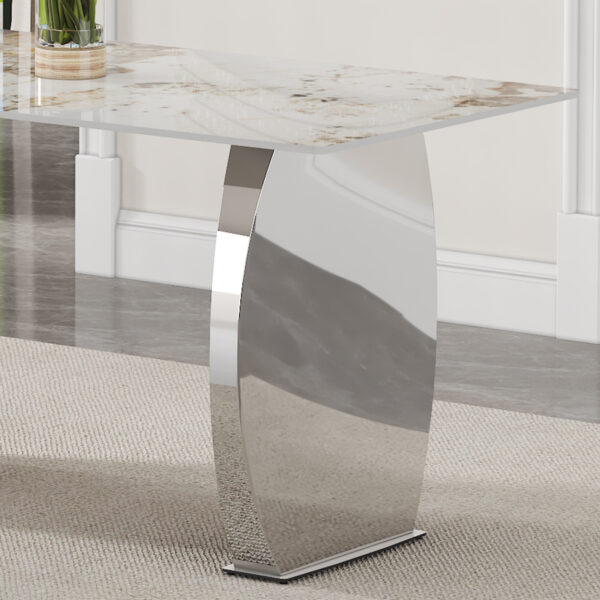 c0ffc6126a7a470ca4c5d40c79dba163_bdfda48a1fd8ab77d1916edf1abf4107 Table and chair set.63*31.4 Inch Pandora Patterned Sintered Stone Dining Table Set - 4 Shell Textured Black Chairs, Modern Light Luxury.Perfect For Dinner Room,Meeting Room,Kitchen,etc.