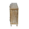 4-Door Hollow-Carved Accent Cabinet, Distressed Wood Storage Cabinet Cupboard with adjustable shelves,unique design for Kitchen, Dining Room, Living Room, Entryway, Natural wood