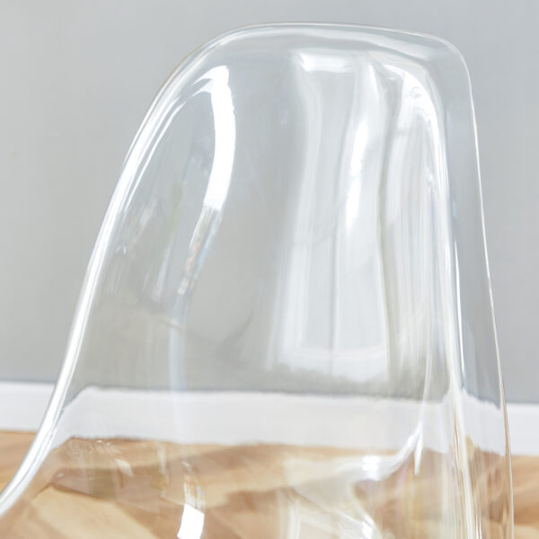 c1285affe673478e8a554f903d1477e1_20231016_0d4bc0ef2d66f5763c602ad3b1ea3073 Modern minimalist transparent dining chair, plastic chair, armless crystal chair, Nordic creative makeup stool, negotiation chair, set of 4 pieces, black metal legs,TW-1200