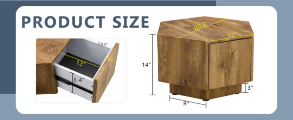 c13aac5d6e1f446baf61ba79e638ce53_92d4b42863b6272b36d2b2d723cc9558 Simple and Practical! MDF material hexagonal coffee table with drawers.Made of high-quality materials,Adopting a unique hexagonal design,simple and elegant without losing personality.